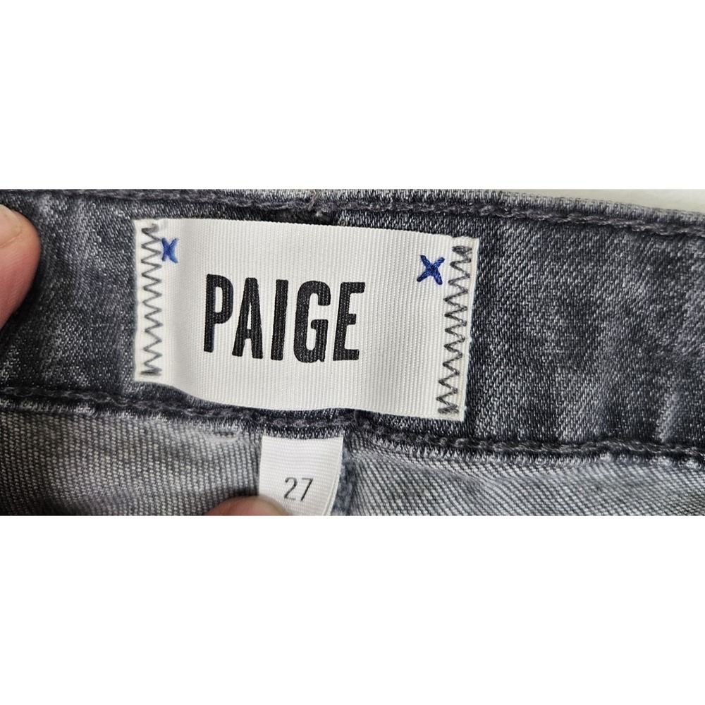 Paige Verdugo Ultra Skinny Denim Jeans Distressed Womens Size 27 Black Stretch‎ - Picture 4 of 7